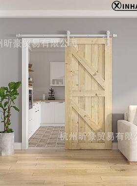 美式谷仓门HM2417白色吊轨吊轮五金配件白款滑轮客厅阳全J台型推