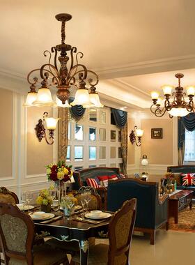 式客厅古吊灯乡村风格复复式靓美大灯486简约欧式卧室餐厅灯具吊