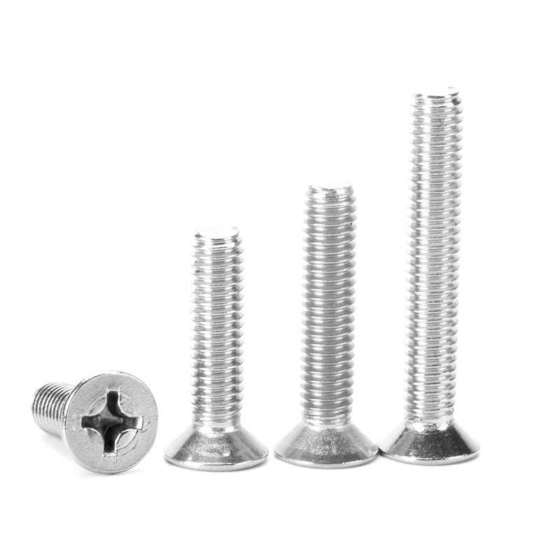 螺丝钉B】头十字槽。【牙沉198螺栓4平头30G 螺钉不锈钢螺丝机M6