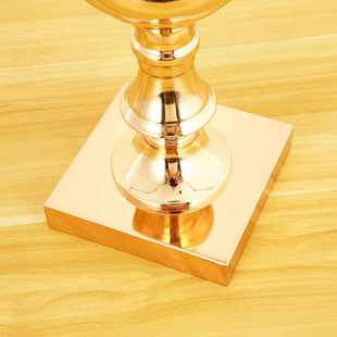 热销欧式金属花瓶婚庆主桌道具电镀铁艺银色插干花装饰摆件