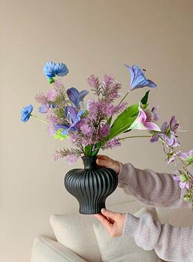 彷真花现代简约灯笼花瓶摆件客厅桌面陶瓷干燥花插花器家居复古装