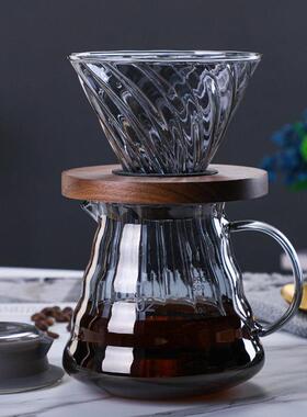 烟灰色玻璃手冲咖啡壶套装器具咖啡滤杯咖啡v60咖啡分享壶云朵壶