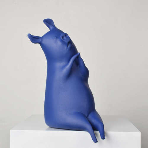 简约卡通现代软小猪摆儿童饰装饰房创意摆件雕塑电镀样板间售楼处