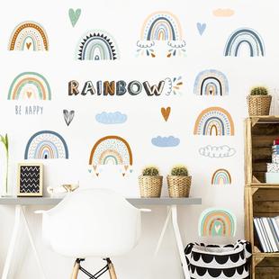 儿童房装 2105 饰亚马逊彩虹DIY墙纸卧室沙发背景墙画云朵墙贴ZDB