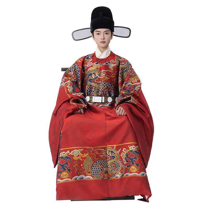 斜塘衣庄 玉麒麟 男款汉服明制织金妆花圆领袍套装婚服情侣款国风