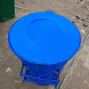 360升挂车垃圾桶 铁皮圆形户外分类垃圾箱 360L分类环卫垃圾桶