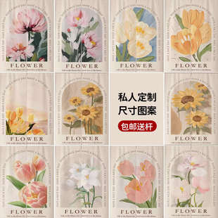 奶油风门帘隔断帘免打孔厨房卧室房间卫生间家用分隔布帘磁吸帘子