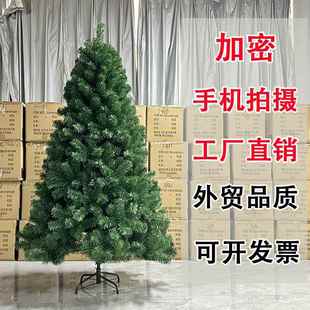 仿真圣诞树裸树家用1.8米1.5米阻燃pvc加密跨境圣诞节装饰品diy