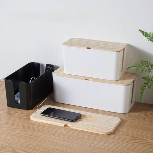 cable plug storage box case wire management socket