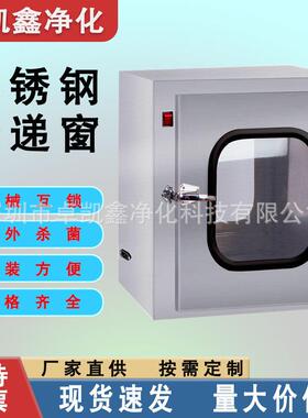 不锈钢传递窗净化除尘紫外灯多面灭菌实验室电子互锁嵌入式传递窗