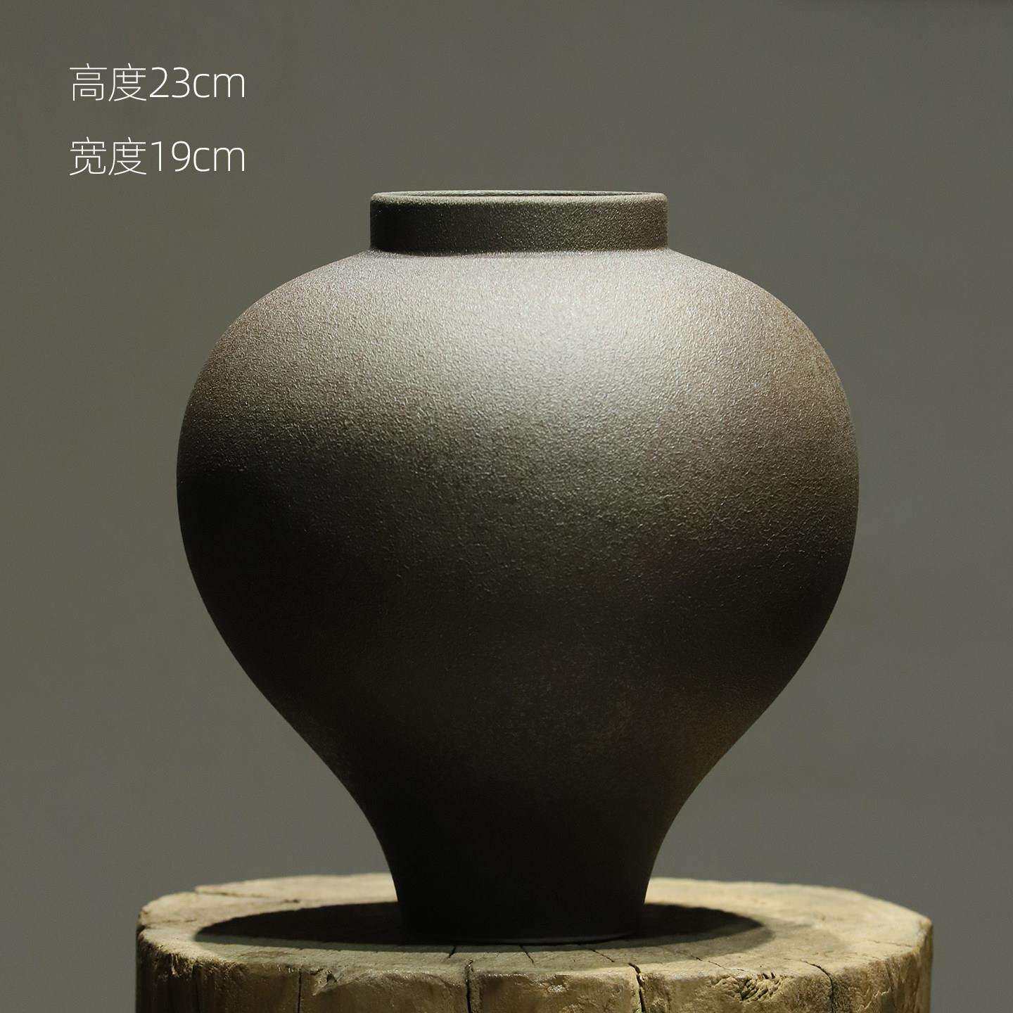 宋花代学陶瓷花瓶高级IVW件插禅意复古新中美式摆民宿玄关桌面装