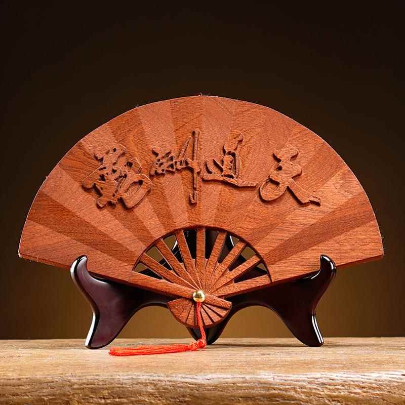 风生水起新客中式风折扇子摆件厅书房办公室前古台台IHS摆吧台装