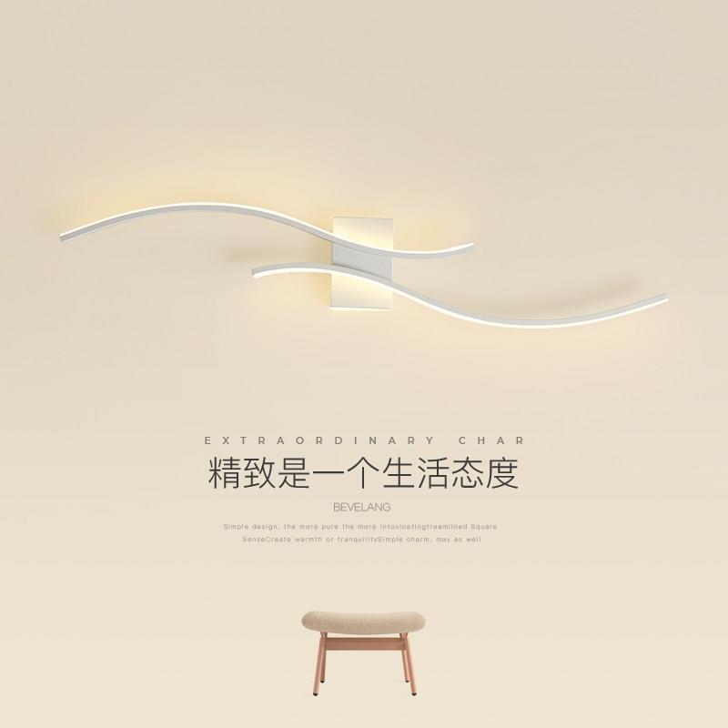 客厅背景墙壁灯2024年新款简约现代设计师沙发电视过道线条气氛灯