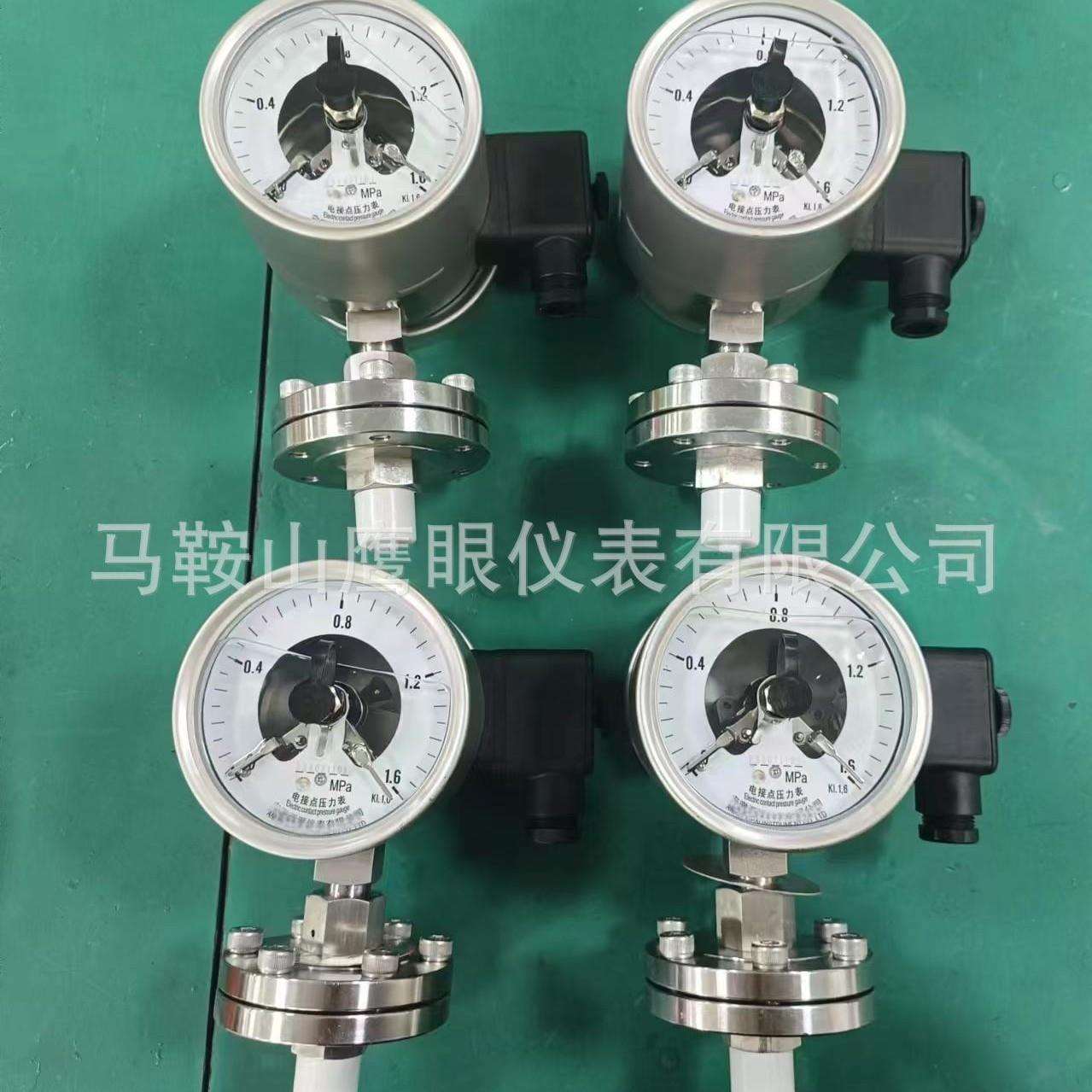 100mm径向隔膜压力表 16bar全不锈钢压力表电接点压力表