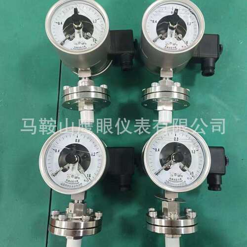 100mm径向隔膜压力表 16bar全不锈钢压力表电接点压力表