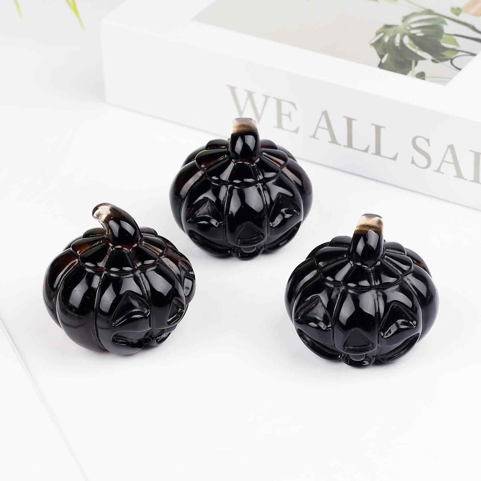 天然水晶金冻石紫晶南瓜原石雕刻水晶工艺品家居桌面装饰摆件