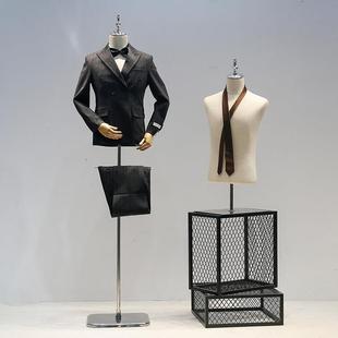 服装男模道具身男装人台橱窗西装礼服店拍摄半模特展示架特全身