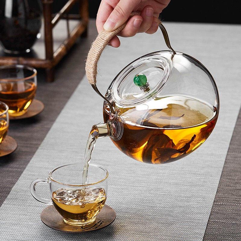 玻璃煮茶耐高温加厚新款电陶炉烧水壶高硼硅提梁家用大泡茶壶茶具
