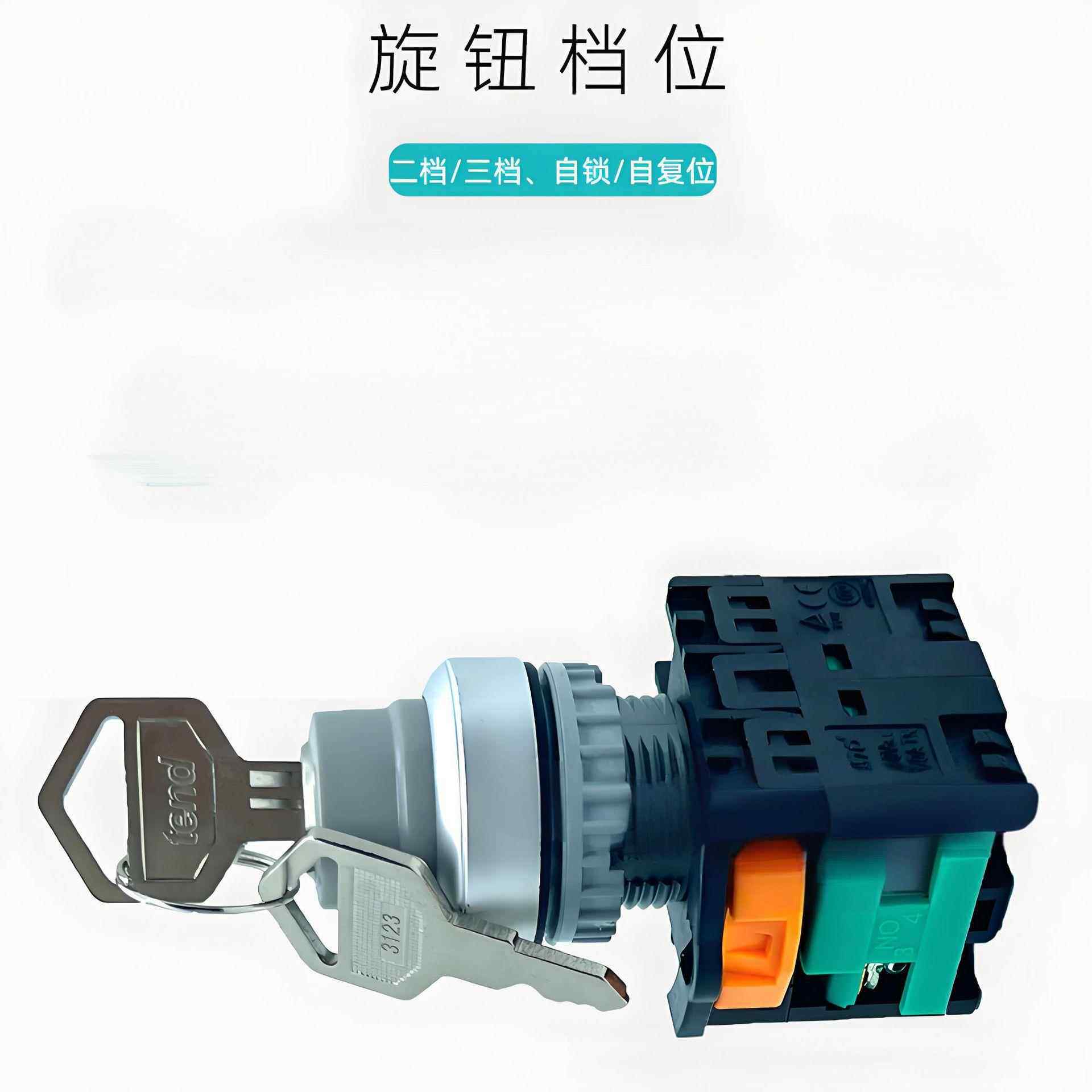 天得TEND钥匙开关TN2KS21B-1A天得TEND二档三档自锁旋钮选择开关