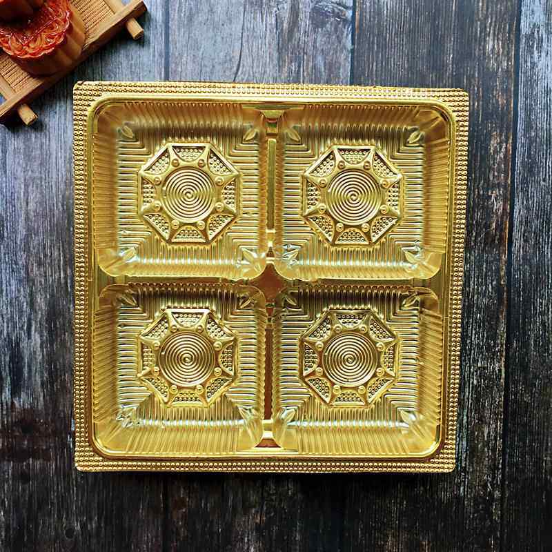 新款直销4格塑料托盘中秋月饼内托糯米糍艾草青团麻糬内衬托四连