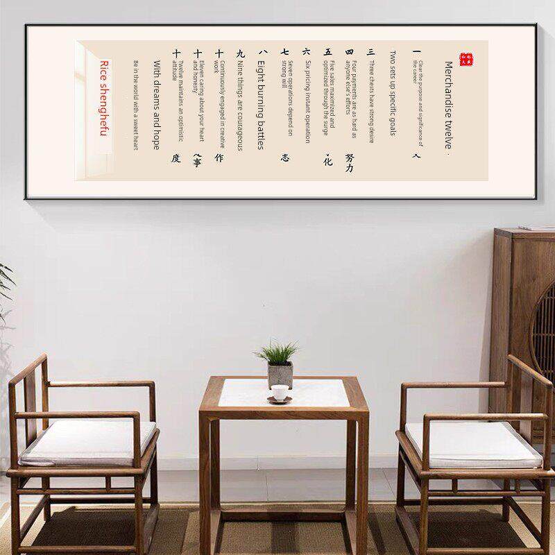稻盛和夫六幅精美字画办公室励志挂画新中国风自习室茶室背景墙装
