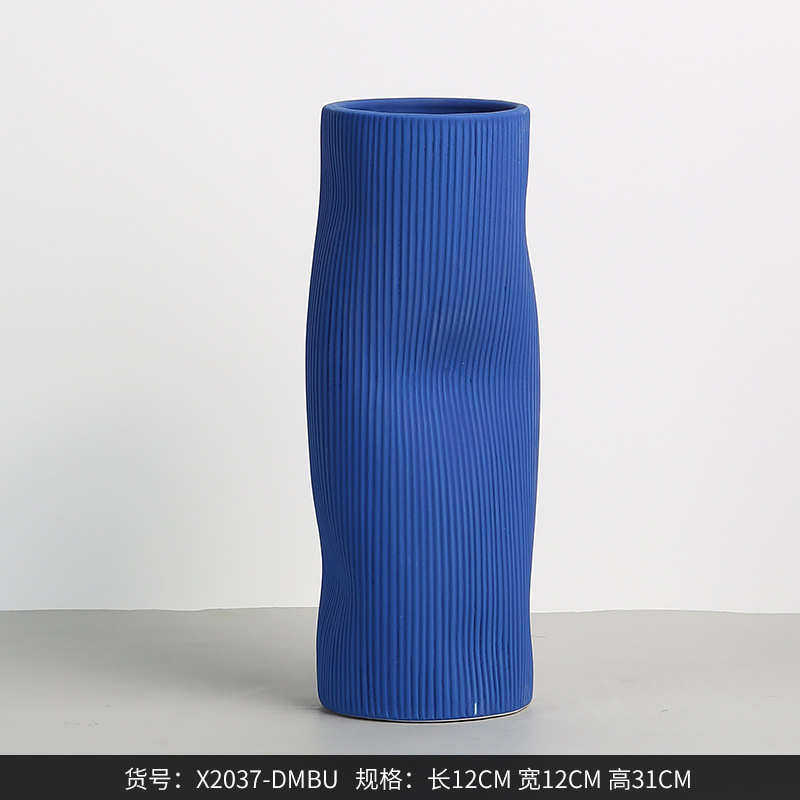家居轻兰迪创意奢软花瓶简约摆件装饰品色陶瓷莫样板间现代北欧