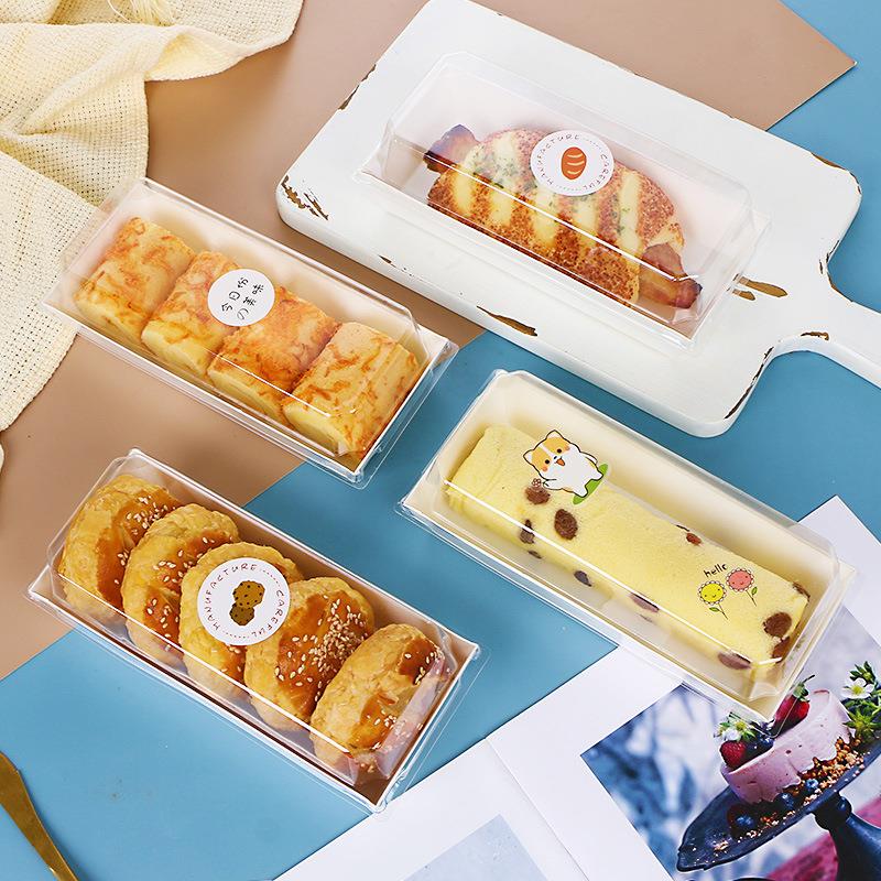 新款直销白色透明纸盒蛋黄酥盒子甜品蛋糕泡芙打包盒甜甜圈雪媚娘