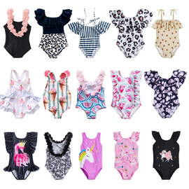 儿童泳衣女小中童女孩游泳衣，夏季2023宝宝，可爱连体女童泳装
