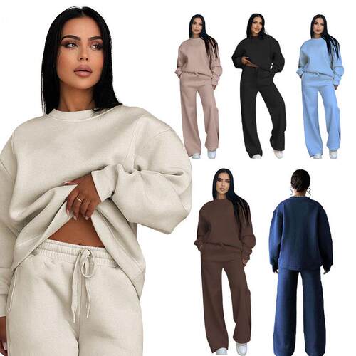Women's Fleece-Lined Loose Fit Two-Piece Set Bottom