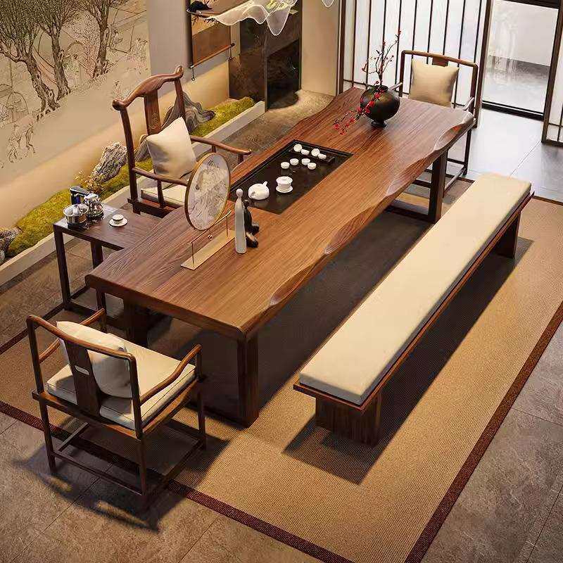 新式茶桌茶茶座椅一套茶中盘一体高端空间泡桌办公室CBR茶茶桌椅