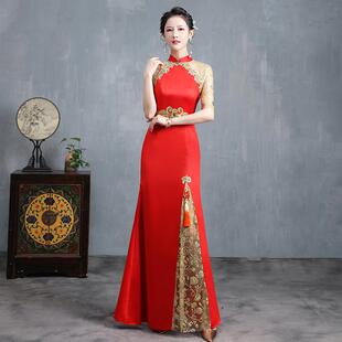 高档高端大气晚礼服裙女0223新主唱持人舞台走秀优雅长款合团演款