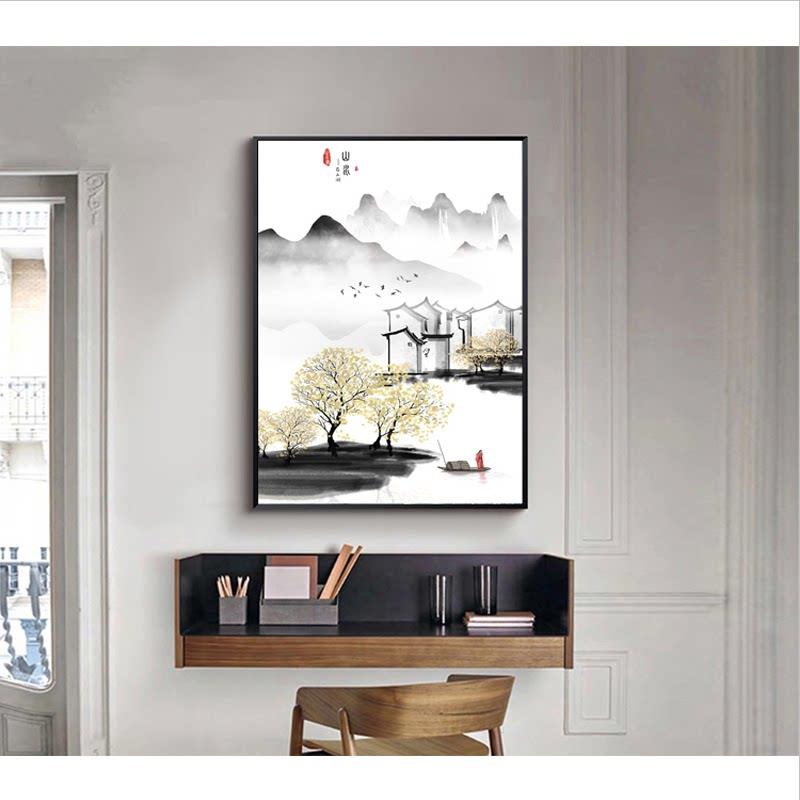 新中国风覆盖加热检验口黑框普通装饰画消防栓电箱挡挂画