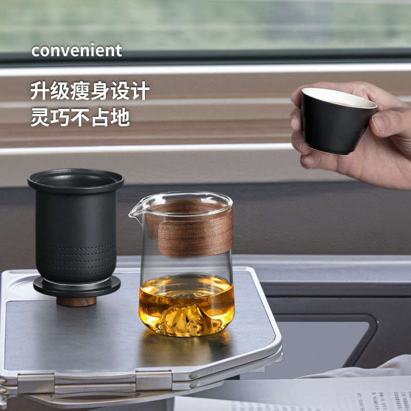 一壶六杯套装旅行茶具便携式户外泡茶壶小茶杯简易露营装备快客杯