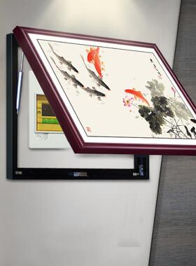 电表箱装饰画免打孔遮挡配电箱水墨画电闸盒强弱总开关新中式挂画