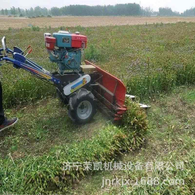 大豆收割晾晒机手推式自走电动收割机小型大豆稻麦收割机晾晒机