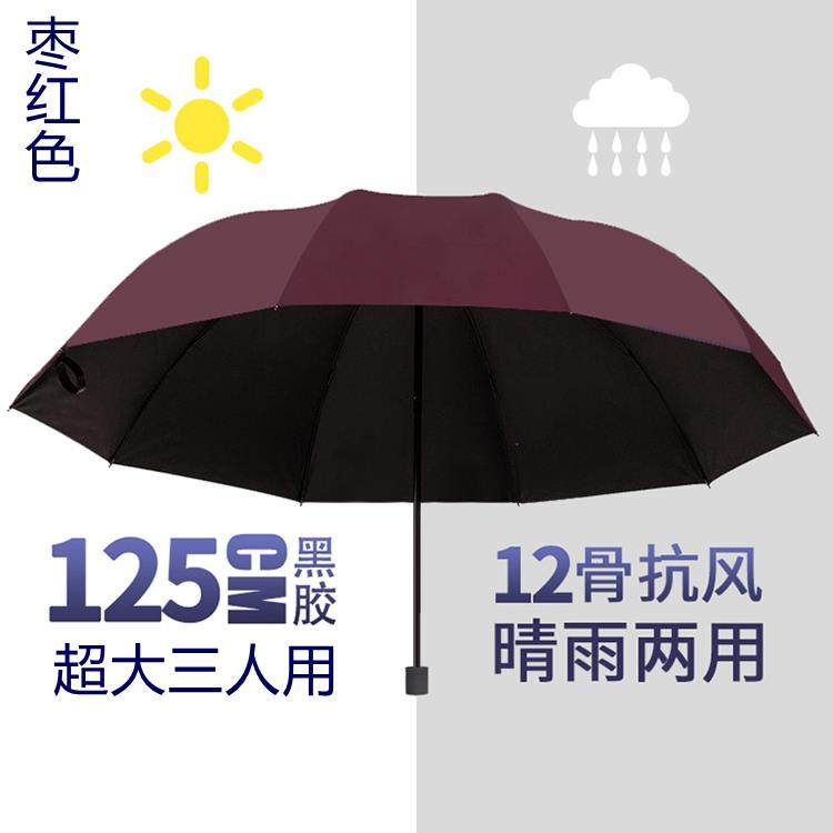 高档大加粗十钢骨三人大伞，叠彩放虹阳伞七折折伞，光伞