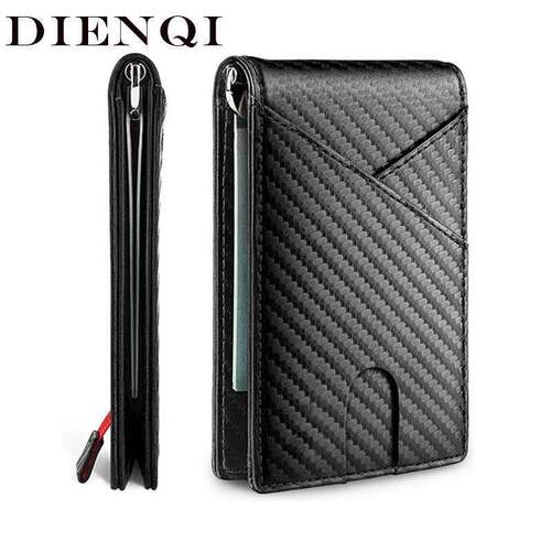 Carbon Fiber Rfid Slim Card Luxury Wallet Money Bag Mens Wa