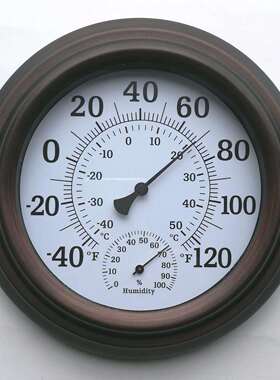 TH9200BR1-20CM-仿古烤漆铁壳温湿度计（美盘白面方正字）
