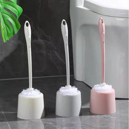 Wall-mounted toilet brush with base, designed for thorough c