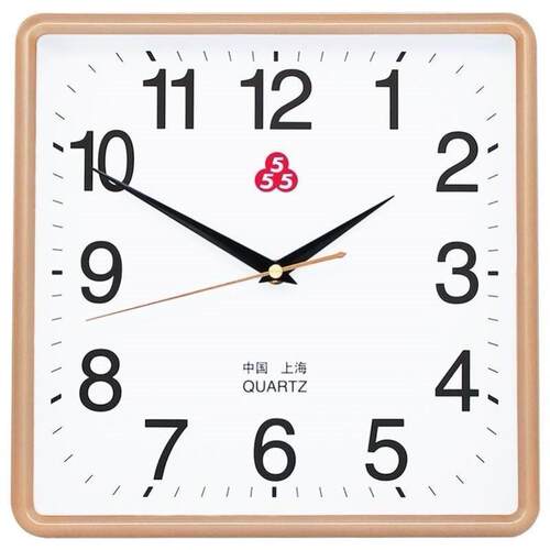 上海牌石英钟555钟表挂钟客厅现代简约大气方形静音家