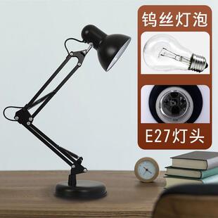 津洋白炽钨丝学习全光谱台灯老款 黑铁60可换灯泡27热黄光供应链 式