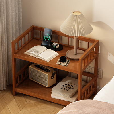 简易床头柜宿舍出租房多层带轮非实木可移动床边置物抽屉式床头柜
