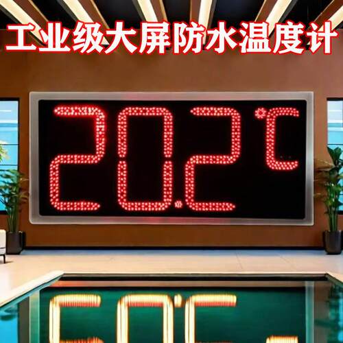 高精度大屏LED专业温度计温泉洗浴冷库温度显示器防水工业测温仪