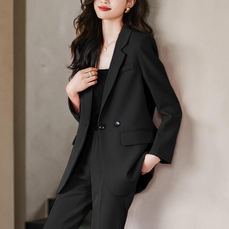 新品粉色西装外套女春秋2026年新款气质高级感职业装宽松休闲西服