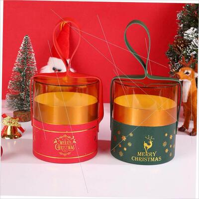 Gold foil half round clear Christmas apple hug bucket