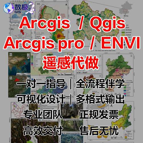 ArcGIS/QGIS/ENVI遥感代做一对一指导全流程专业团队高效交付