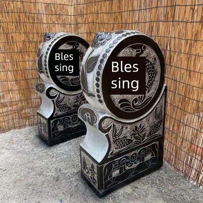 采购产品石雕门墩，鼓石墩，门镇屋，一对青石古董庭院石鼓门装饰