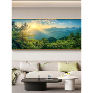 日出东方客厅挂画现代简约沙发背景墙装饰画东墙自然风景画靠山图
