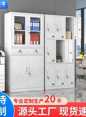 厂家直销办公室对开门抽屉式资料档案文件柜员工带锁铁皮更衣柜