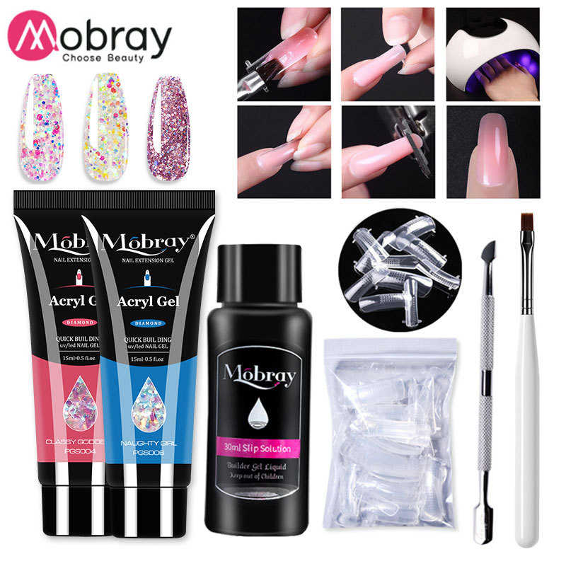 5pcs/Set Nai Gel Kit 15ml Quick Building Set Poligel Nail Ge